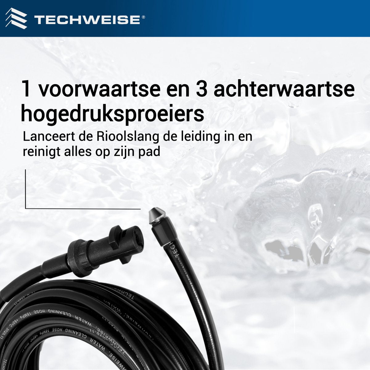 Kanalisationsschlauch 15V mit Vorwärtsspritzdüse